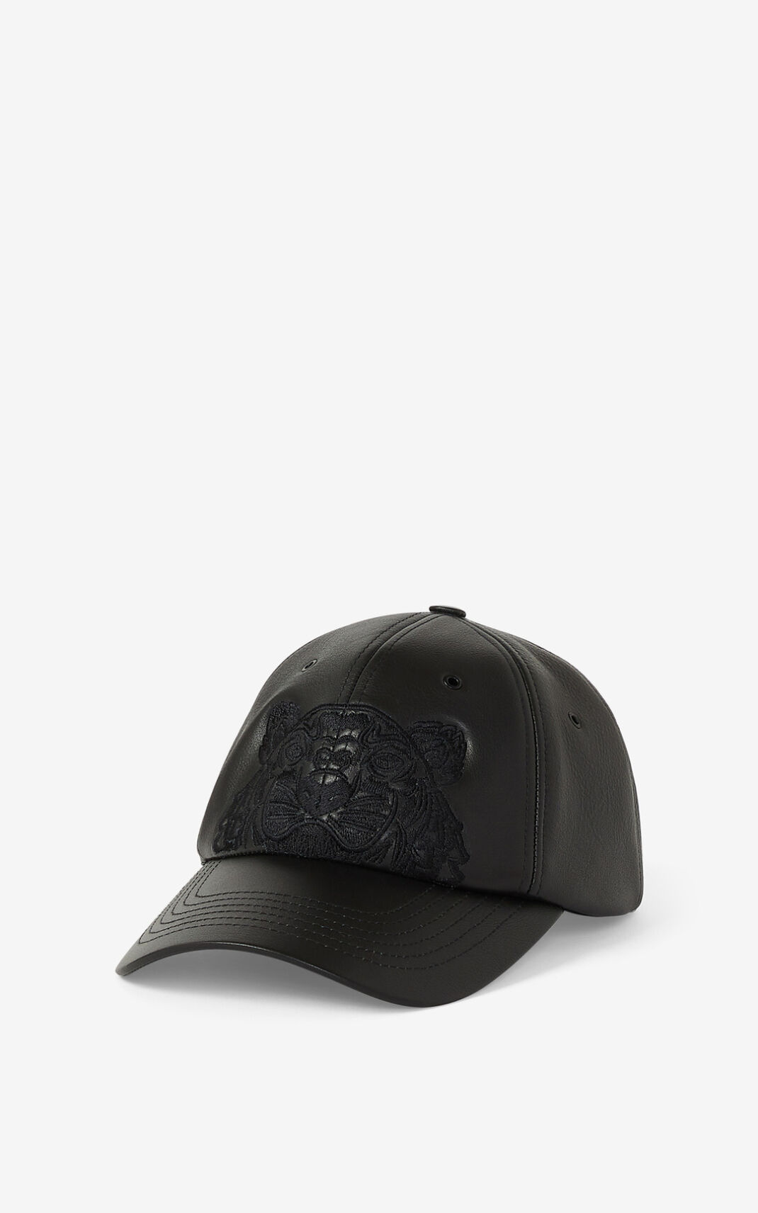 Casquette Kenzo Cuir Kampus Tiger Homme Noir | KOTA-23960